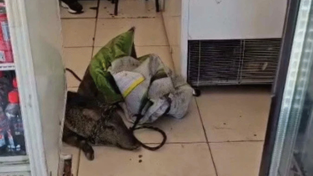 javali-e-resgatado-apos-invadir-acougue-em-morrinhos