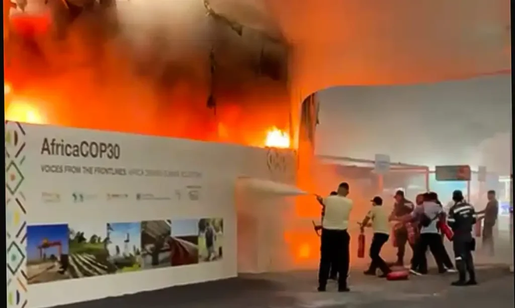 incendio-atinge-parte-do-pavilhao-da-cop30,-em-belem
